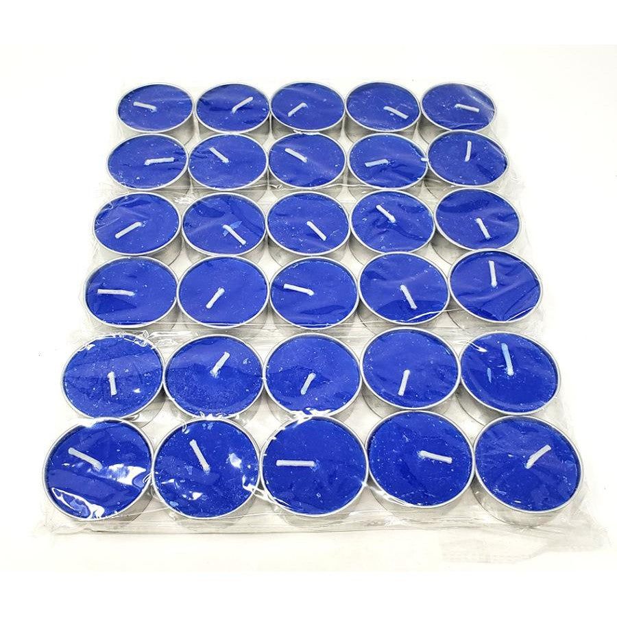 Tealight Candles - Unscented Blue (Pack of 30), SKU T02-07-TL-30-Blue, UPC 700317385202