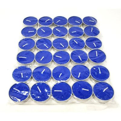 Tealight Candles - Unscented Blue (Pack of 30), SKU T02-07-TL-30-Blue, UPC 700317385202