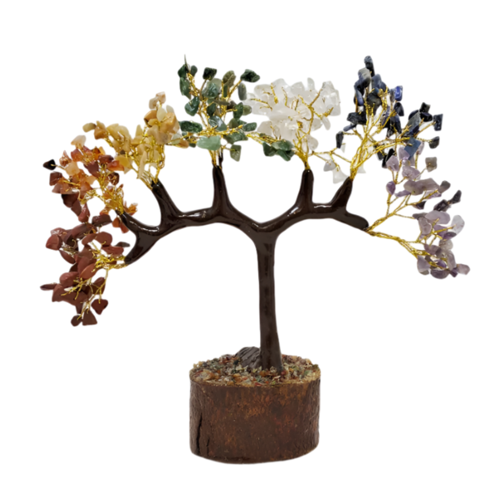 8&quot; Tree of Life 7 Chakra Gemstone Crystal Tree, SKU GMTREE-01, UPC 700317418597