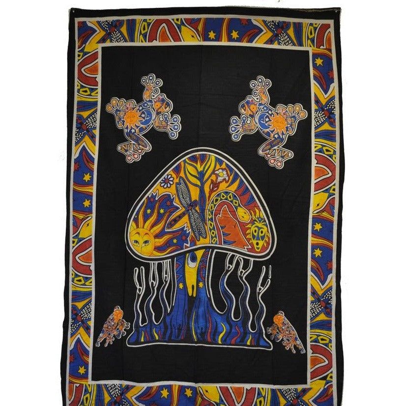 54&quot; x 86&quot; Mushroom Multi Color Tapestry, SKU X215-TST-MU, UPC 700317380122