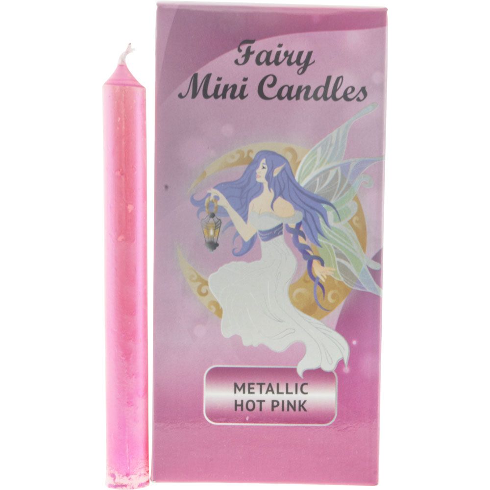 Fairy Mini Ritual Spell Candles - Metallic Hot Pink (Pack of 20), SKU KH-81671, UPC 700317311638