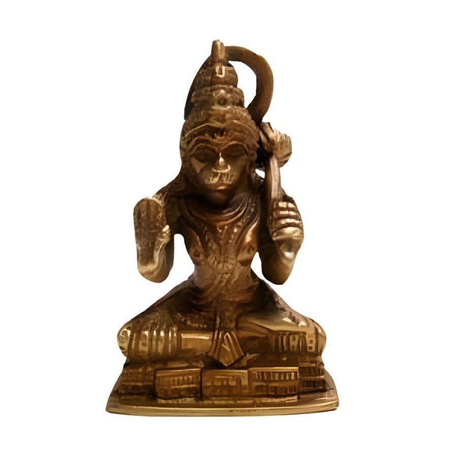 3&quot; Blessing Hanuman Solid Brass Statue, SKU G08-030-H3, UPC 700317384328
