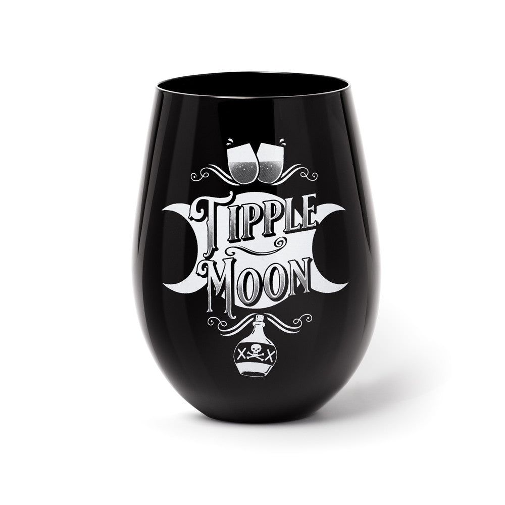 17 oz Black Drinking Glass - Tipple Moon, SKU AL-SG8, UPC 700317354000