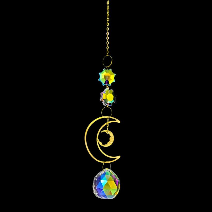 11&quot; Sun Catcher - Crescent Moon Prism, SKU SCWH-33, UPC 700317417415