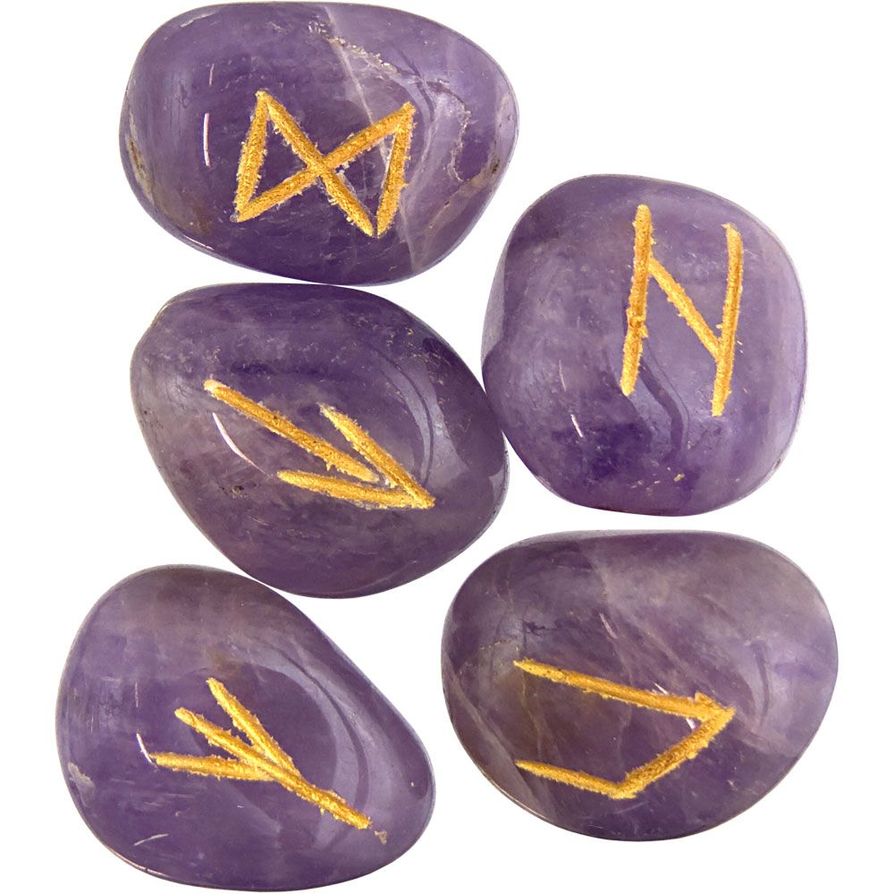 Gemstone Rune Set - Amethyst, SKU KH-65104, UPC 700317355250
