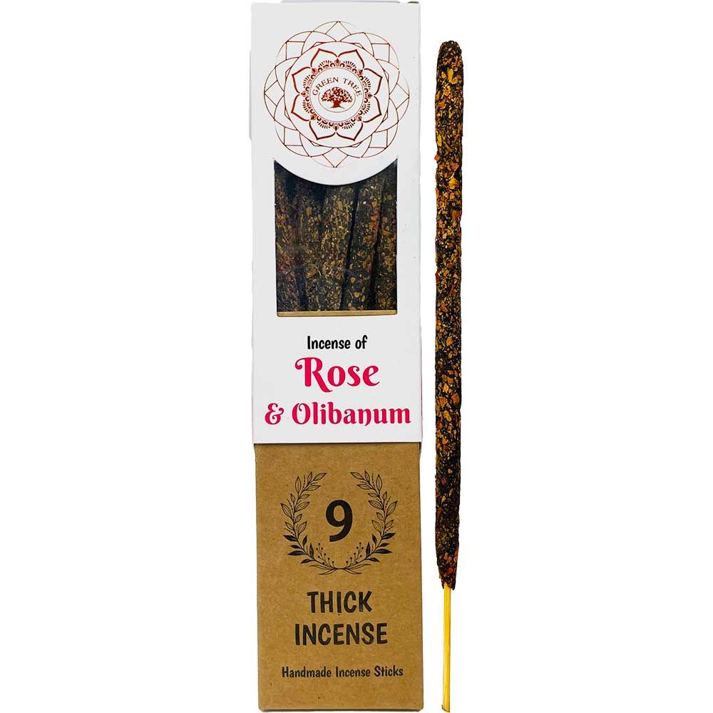 Green Tree Botanical Incense - Rose (9 Thick Sticks), SKU KH-73127, UPC 700317392293