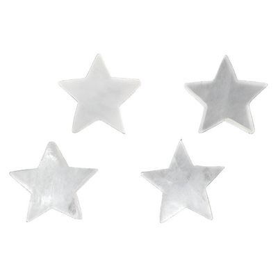 3&quot; Selenite Charging Plate / Altar Tile - Star, SKU L03-50-SEL-Star-3-1, UPC 700317383031