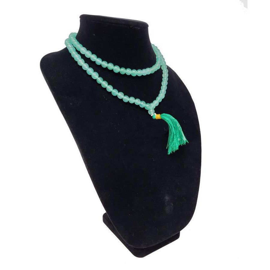 Mala Necklace or Prayer Beads - Green Aventurine (108 Beads), SKU QQ00-GJM-08, UPC 700317371342