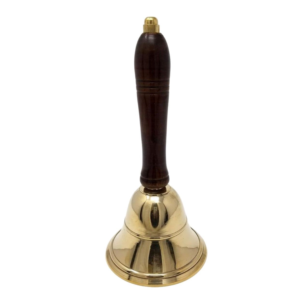 8&quot; Brass Bell with Wooden Handle, SKU 108, UPC 700317304661