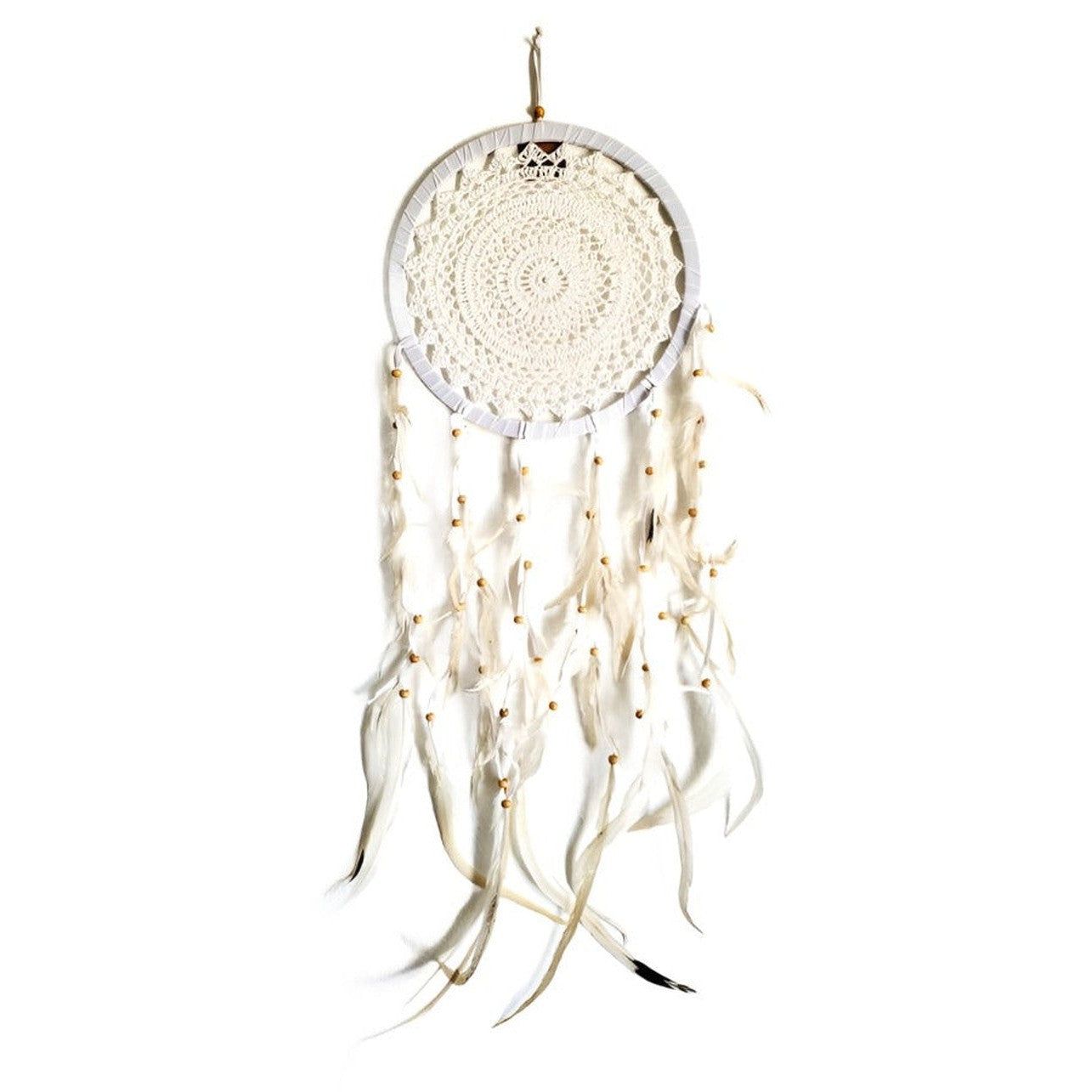 36&quot; Dream Catcher - Crochet White, SKU U-174-DC-CR03, UPC 700317375289