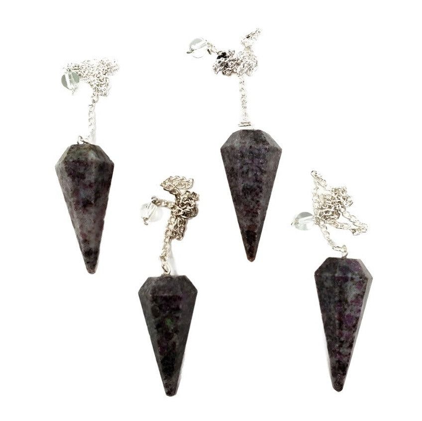 6-Sided Pendulum - Ruby Feldspar, SKU PEND-84, UPC 700317301912