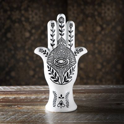 7.95&quot; Hamsa Hand Statue, SKU PG-15508, UPC 700317352525