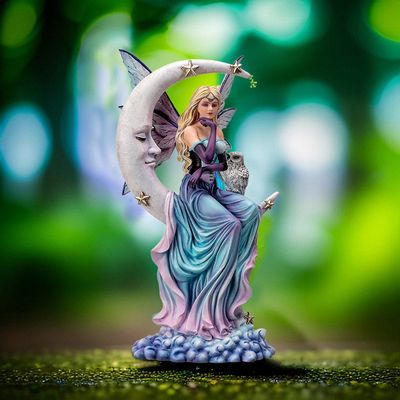 13.75&quot; Luna Fairy with Owl Statue, SKU PG-15557, UPC 700317312956