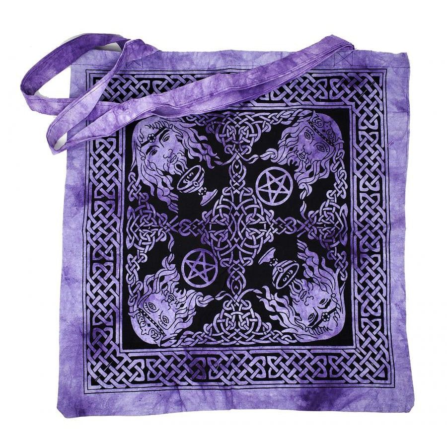 18&quot; x 18&quot; Celtic King/God Purple &amp; Black Tote Bag, SKU Z00-SC74-CK, UPC 700317380344