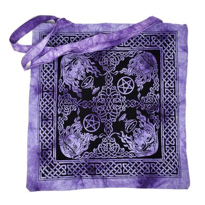 18&quot; x 18&quot; Celtic King/God Purple &amp; Black Tote Bag, SKU Z00-SC74-CK, UPC 700317380344