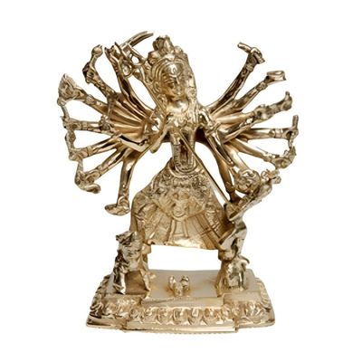 9&quot; Goddess Kali Solid Brass Statue, SKU H01-19801, UPC 700317383192