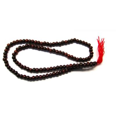 6 mm Red Sandalwood Prayer Mala, SKU QQ117-RS6, UPC 700317385295