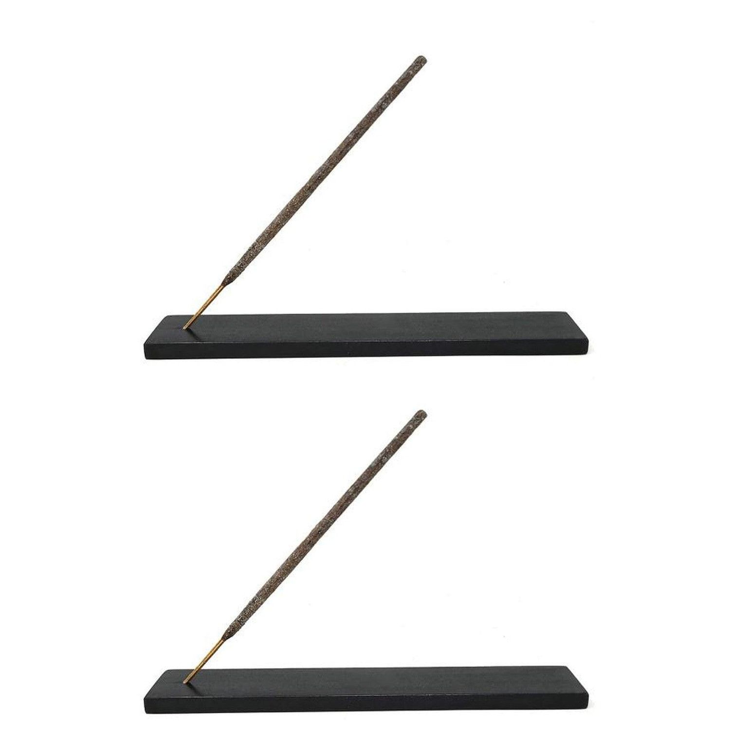 10&quot; Black Painted Stone Incense Stick Burner, SKU B00-19-ER10-MBLK-1, UPC 700317381044