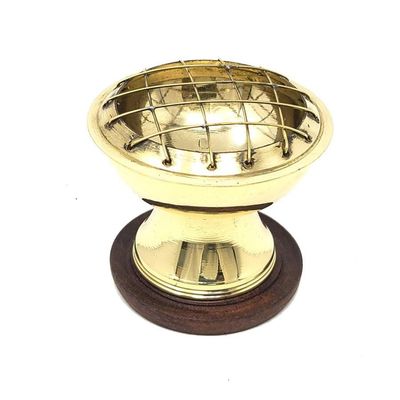 2.5&quot; Screen Brass Burner with Coaster, SKU I01-029-CRN1, UPC 700317383956
