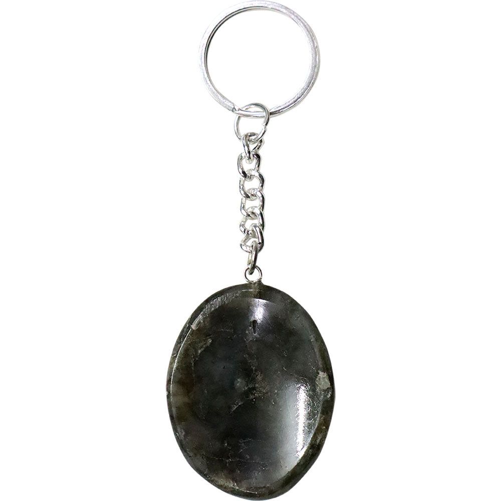 4&quot; Worry Stone Key Chain - Labradorite, SKU KH-58641, UPC 700317374725