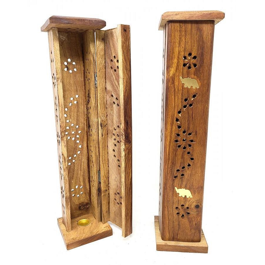 12&quot; Elephant Tower Wood Incense Burner, SKU A03-01-807H-1, UPC 700317379539
