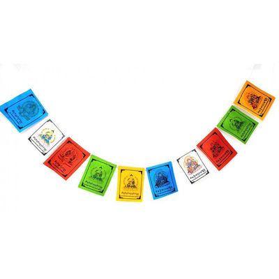 3.5&quot; Colorful Tibetan Gods Prayer Flag - 10 Flags / Roll, SKU G02-126-TPF-Color, UPC 700317314486