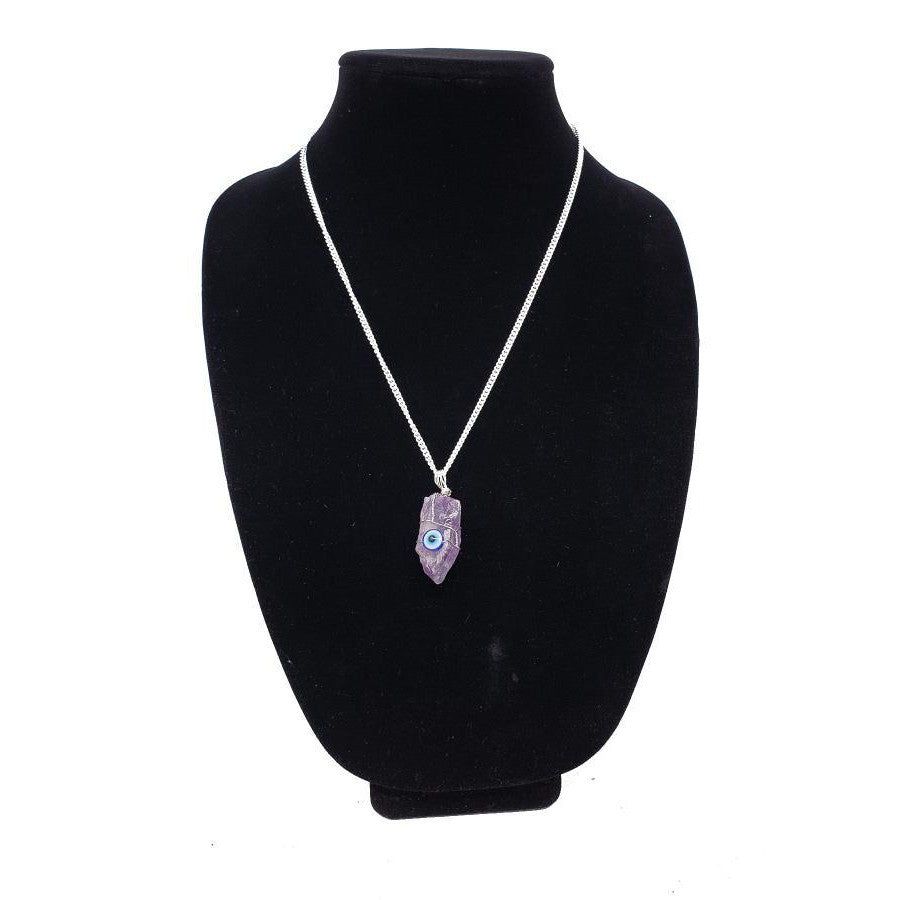 Evil Eye with Amethyst Gemstone Pendant, SKU QQ168-P178, UPC 700317384083