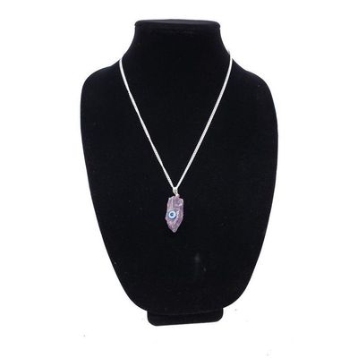 Evil Eye with Amethyst Gemstone Pendant, SKU QQ168-P178, UPC 700317384083