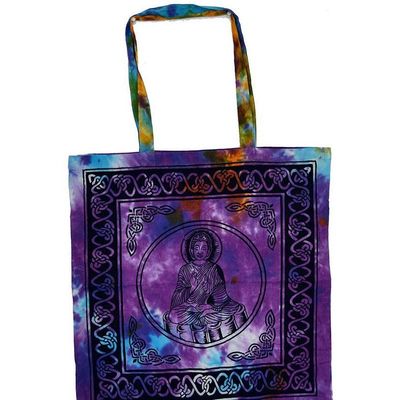 18&quot; x 18&quot; Buddha Tie Dye Tote Bag, SKU Z026-SC74-BU, UPC 700317380429