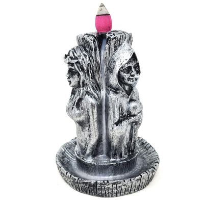6&quot; Maiden, Mother, Crone Backflow Cone Incense Burner, SKU B03-BFL-54, UPC 700317382058
