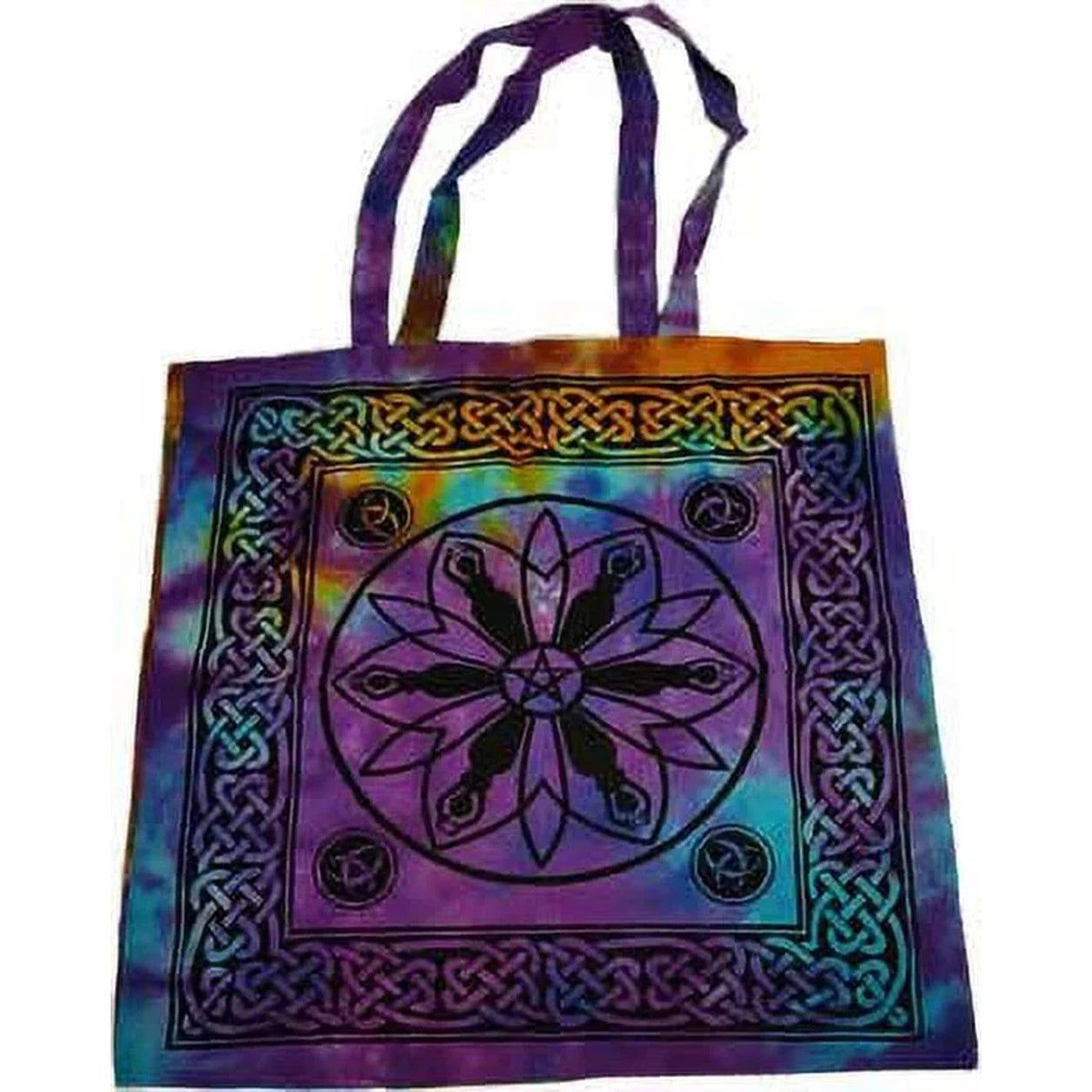 18&quot; x 18&quot; Goddess Pentacle Tie Dye Tote Bag, SKU Z031-SC74-GPT, UPC 700317380313