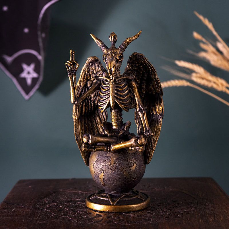 8.25&quot; Baphomet Skeleton Statue, SKU PG-15372, UPC 700317300960