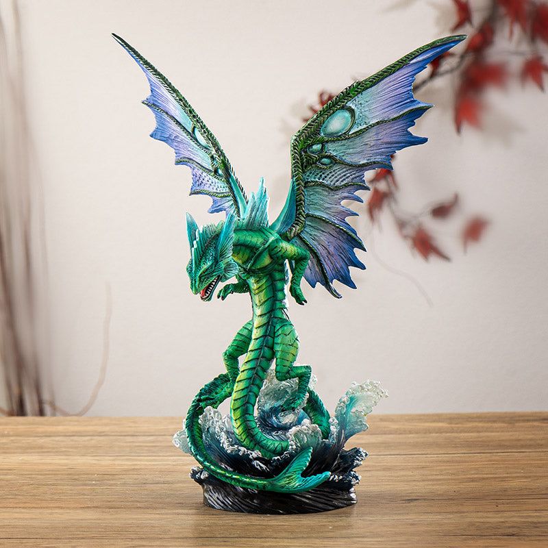 13.7&quot; Water Dragon Statue, SKU PG-15788, UPC 700317370017