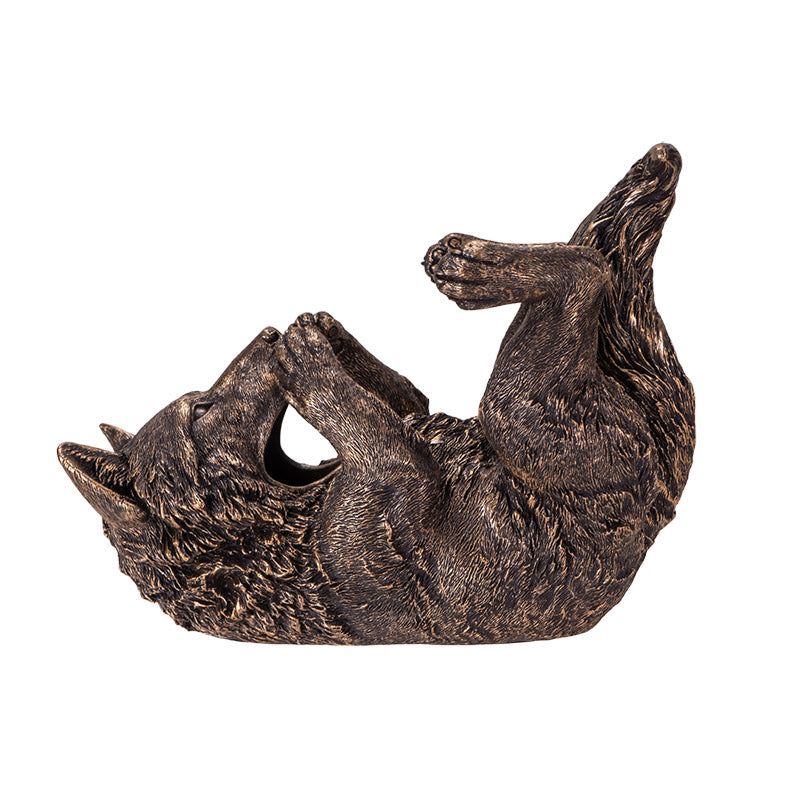 9&quot; Wolf Wine Bottle Holder, SKU PG-15706, UPC 700317388159
