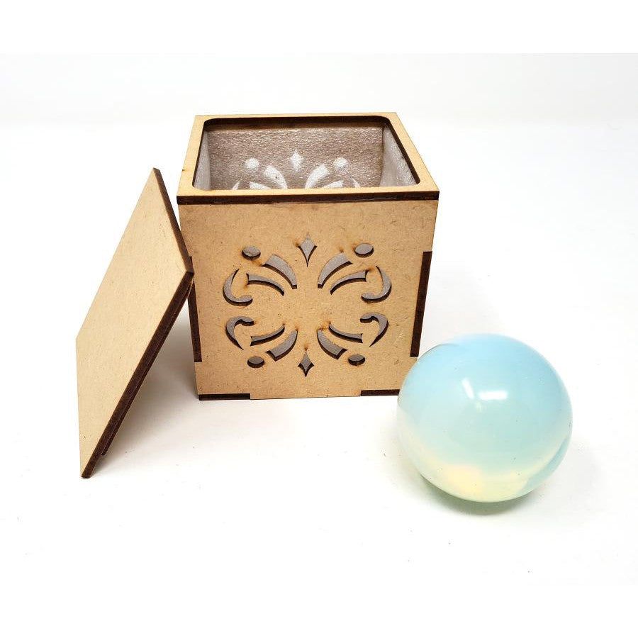 40-55 mm Gemstone Sphere with Box - Opalite, SKU Sphere-21, UPC 700317311294