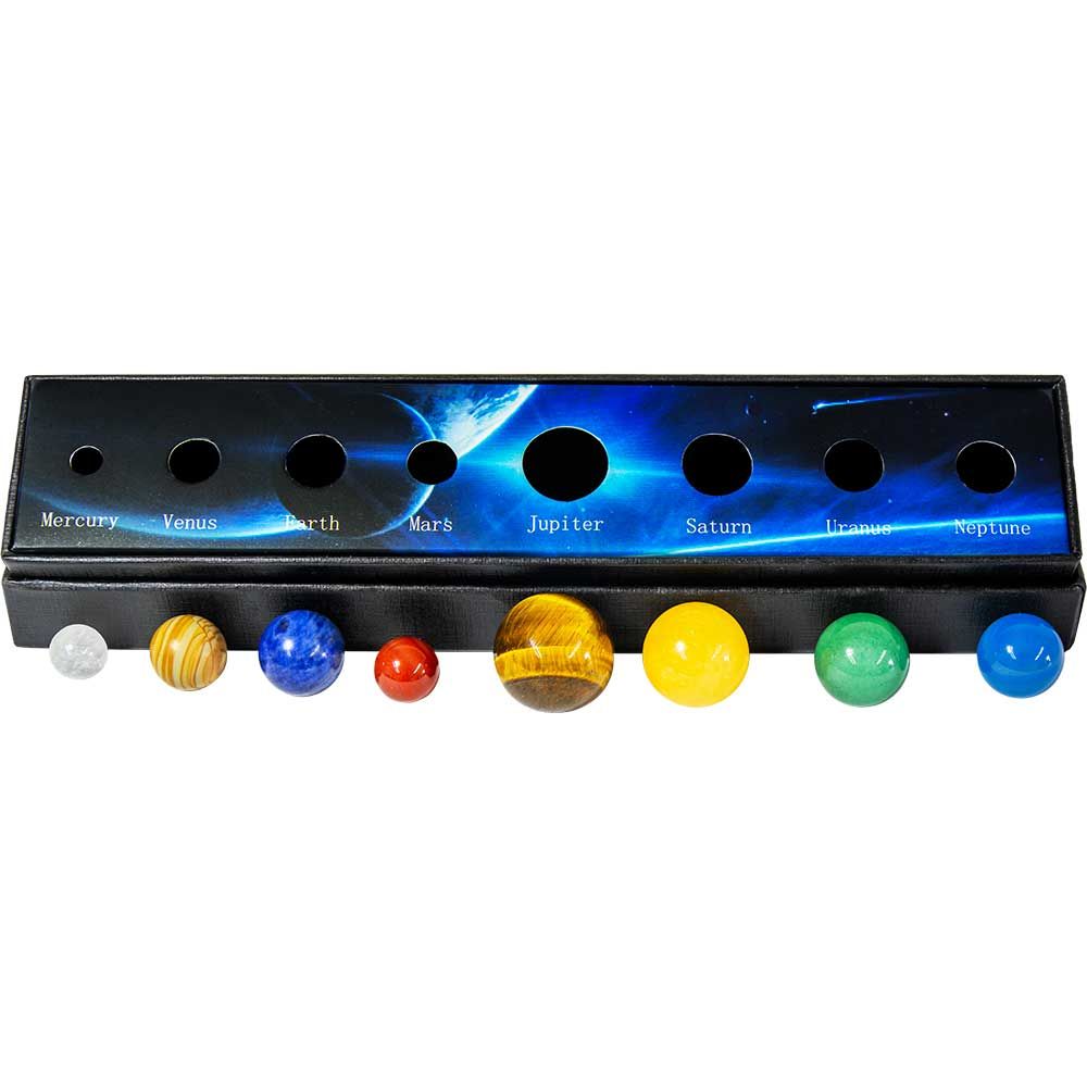 Gemstone Spheres - 8 Planets Solar System with Gift Box, SKU KH-65166, UPC 700317391715