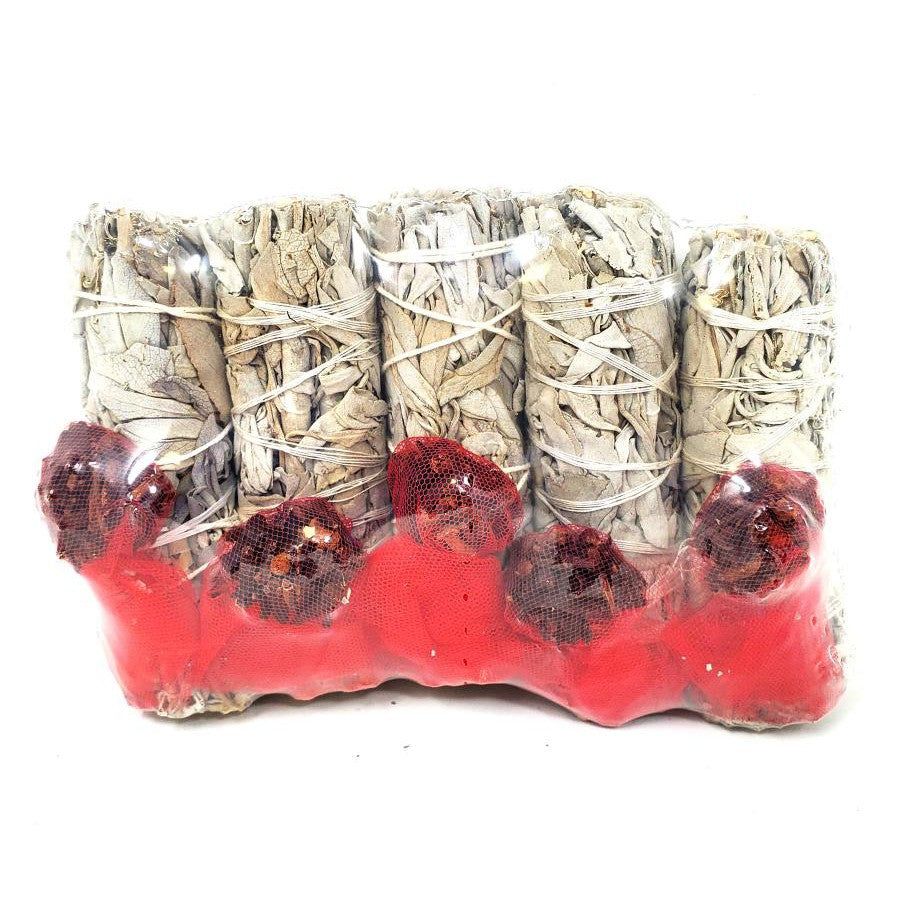 4&quot; Mini Clove Bag &amp; White Sage Smudge Stick, SKU L01-04-ms1-n30-1, UPC 700317378280