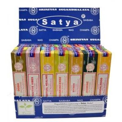 Satya Assorted 15 grams in Display (42 Packs of 15 gram), SKU nag-Assorted-42 pack-display, UPC 700…