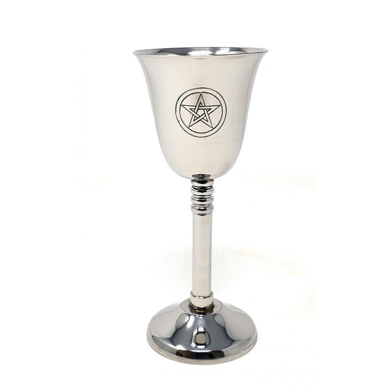 4.75&quot; Stainless Steel Chalice / Goblet - Pentagram, SKU C00-0-S22, UPC 700317307150
