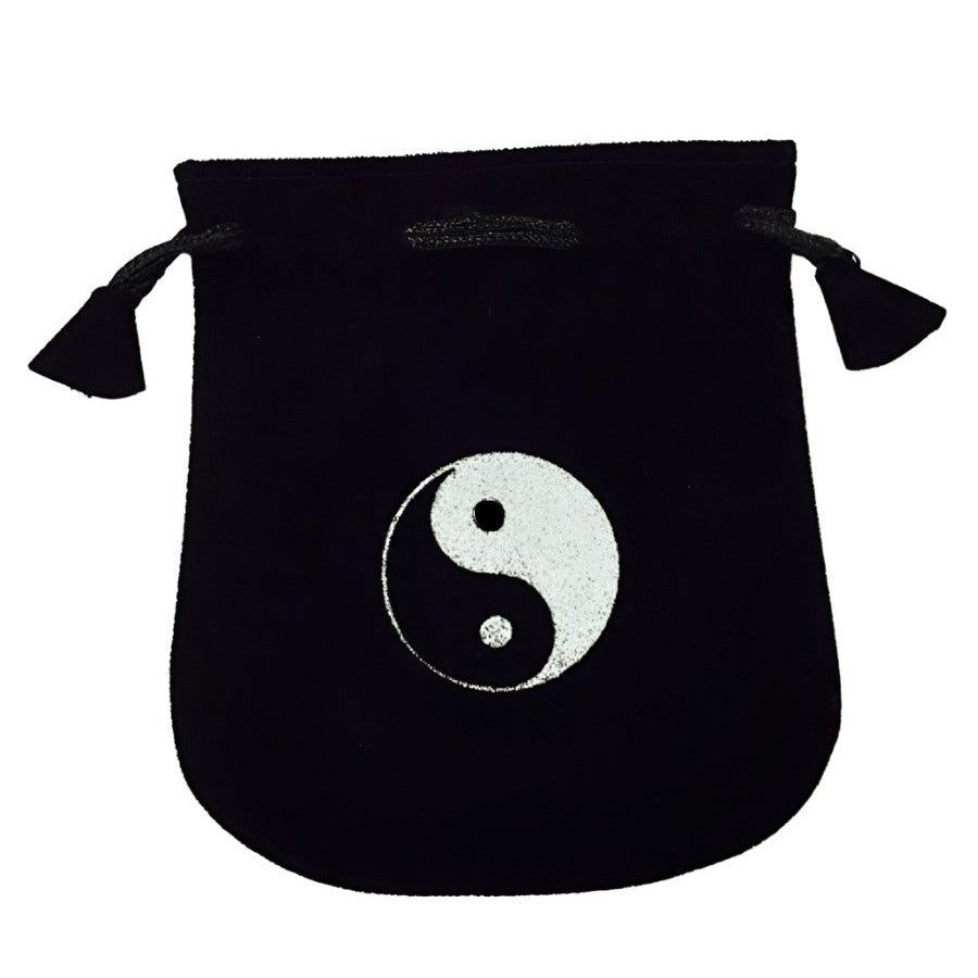 5&quot; x 5&quot; Black Velvet Bag - Yin Yang, SKU Y005-VBYY, UPC 700317380221