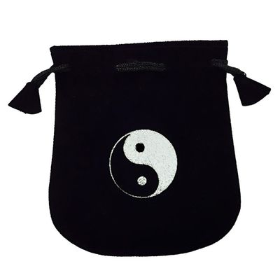 5&quot; x 5&quot; Black Velvet Bag - Yin Yang, SKU Y005-VBYY, UPC 700317380221