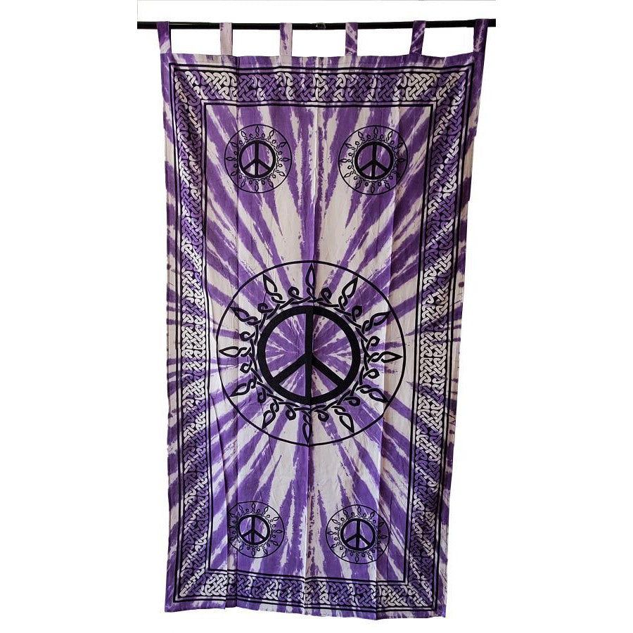 44&quot; x 88&quot; Peace Purple Cotton Curtain, SKU V08-SC77-PT, UPC 700317385110