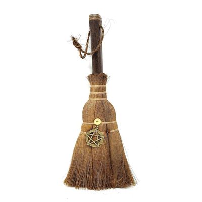 8&quot; Wicca Broom - Pentagram, SKU T00-BRM-002, UPC 700317381426