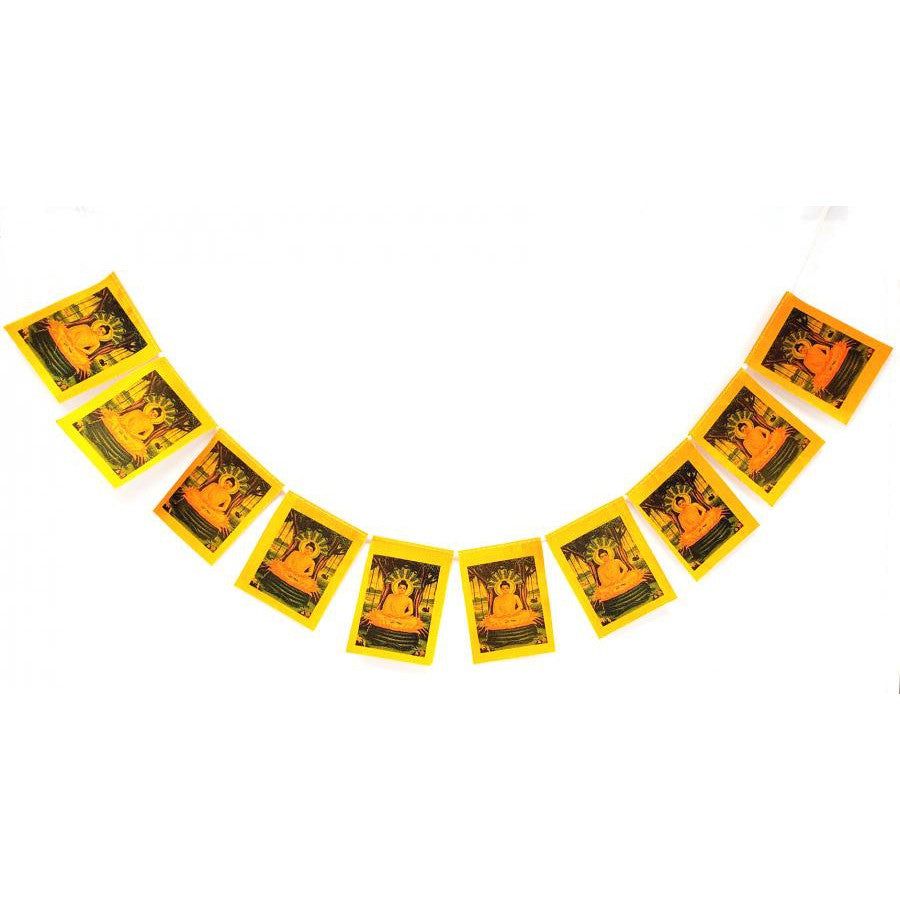 3.5&quot; Buddha Tibetan Prayer Flag - 10 Flags / Roll, SKU G02-124-TPF-Buddha, UPC 700317314509