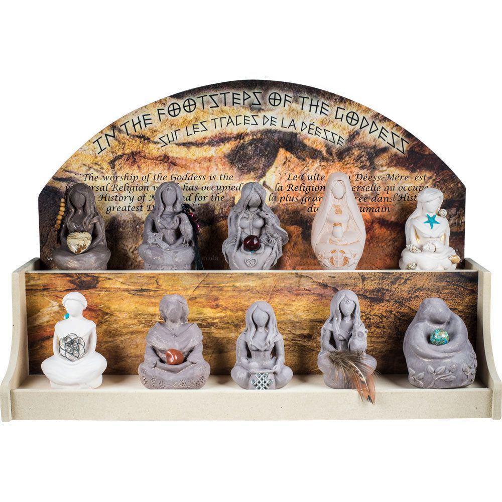 Gypsum Cement Goddesses Display (Set of 10 with Stand), SKU KH-10012, UPC 700317311867