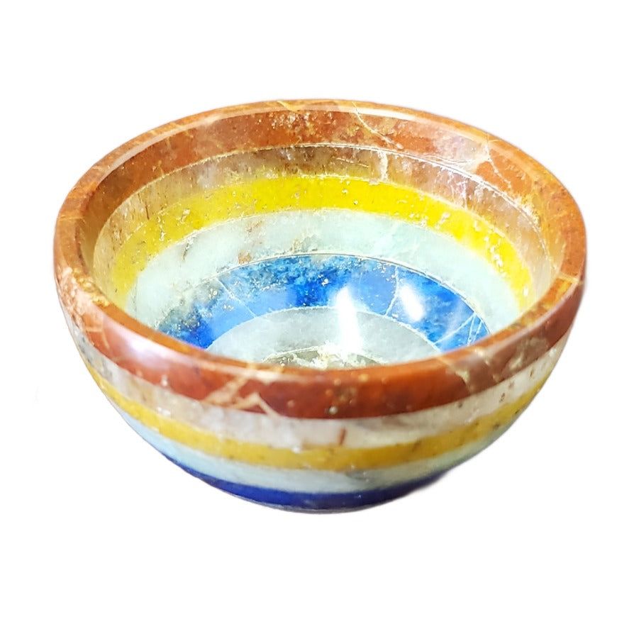 2&quot; Chakra Bonded Gemstone Bowl, SKU Bowl-2Chakra, UPC 700317307341
