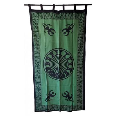 44&quot; x 88&quot; Moon Phase Green Cotton Curtain, SKU SC77-GG, UPC 700317308881