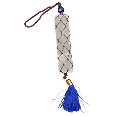 8&quot; Evil Eye Bead with Selenite Wand Hanging Decor, SKU S06-07-WH-B, UPC 700317385653