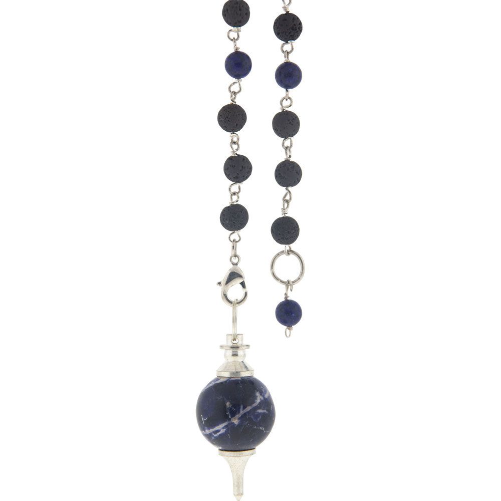 Sephoroton Pendulum with Lava Beads - Sodalite, SKU KH-61435, UPC 700317353621