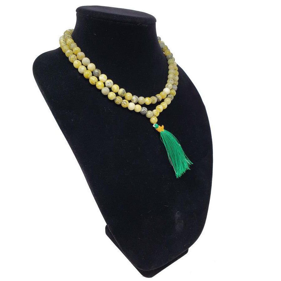 Mala Necklace or Prayer Beads - Serpentine (108 Beads), SKU QQ00-GJM-24, UPC 700317371267